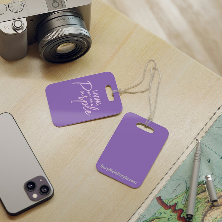 LIVING LA VIDA PURPLE TAG